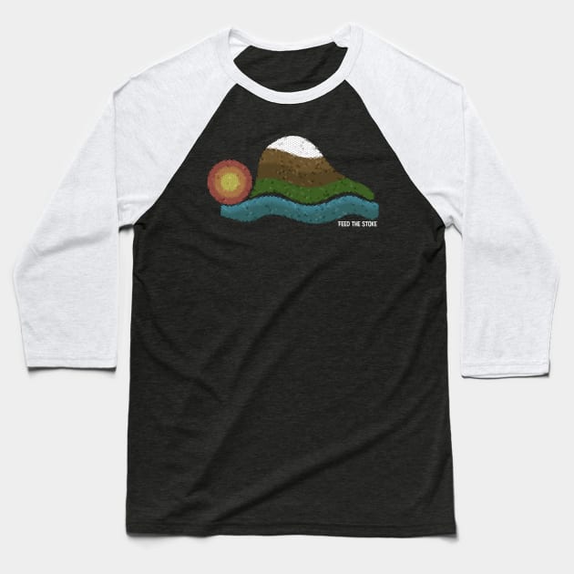 Mosaic Mountain Lake Baseball T-Shirt by Feedthestoke